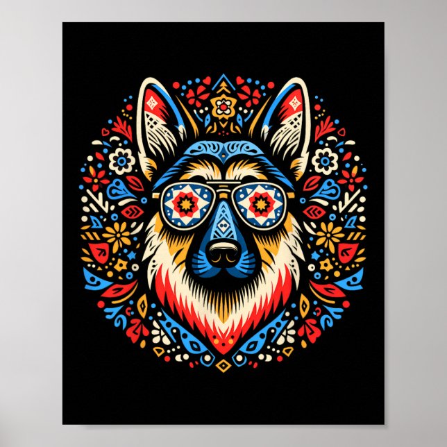 Navidades de estilo de arte folclórico de perro pa (Frente)