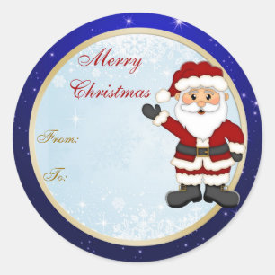 Navidades de etiquetas de regalo de Cute Santa