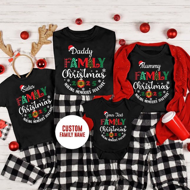 Navidades de familia personalizado camiseta de 202 (Cutom Family Christmas 2025)