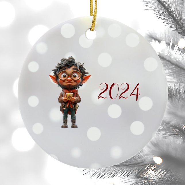 Navidades de fantasía Ornamento cerámico Elf (Subido por el creador)