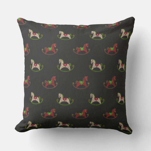 Navidades de Faux chaulboard almohada de caballo b (Anverso)