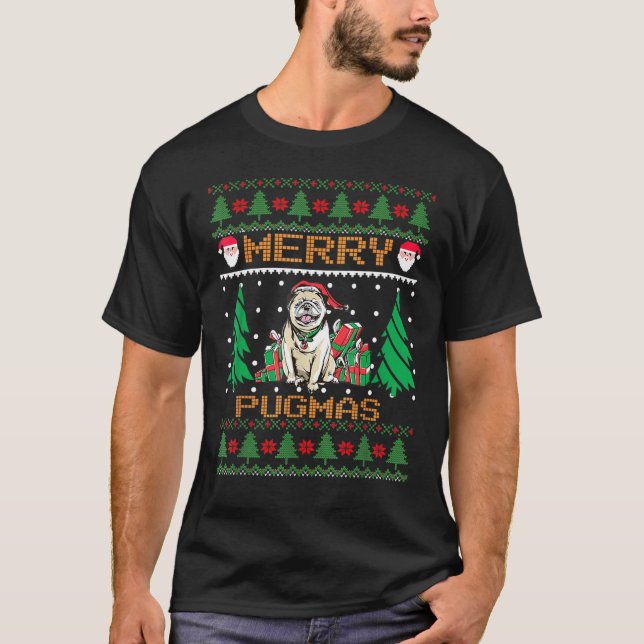Navidades de Feliz Pugmas, suéter feo, familia de  (Anverso)