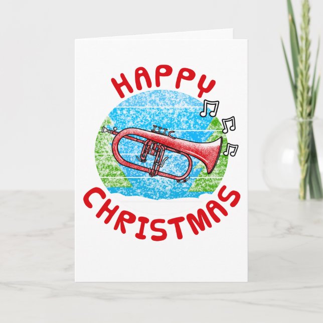 Navidades de Flugelhorn Tarjeta Música de Brass Ho (Anverso)