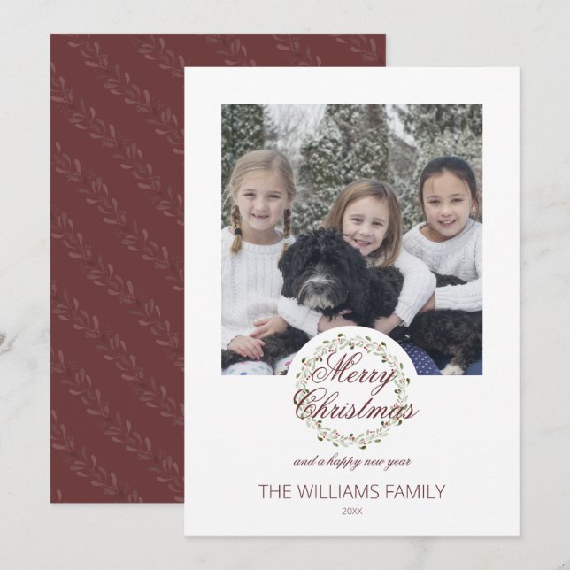 navidades de foto color de agua de la tarjeta wrea (Anverso / Reverso)