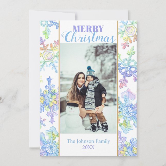 Navidades de fotografía de copos de nieve Pastel W (Anverso)