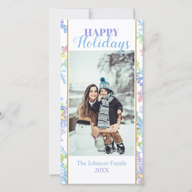 Navidades de fotografía de copos de nieve Pastel W (Anverso)