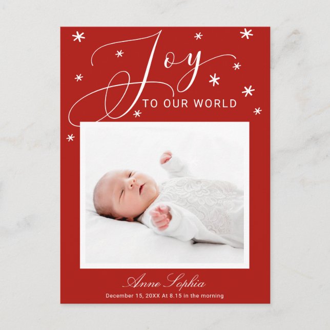 Navidades de fotografía de Joy Cute Script Anuncio (Anverso)