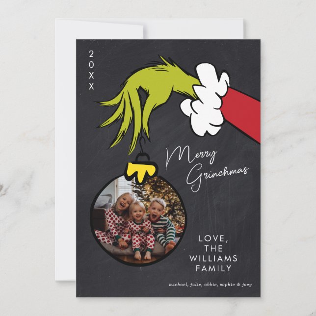 Navidades de fotografía de la familia Grinch Merry (Anverso)