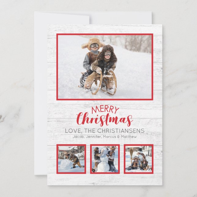 Navidades de fotografía de madera roja rusa (Anverso)