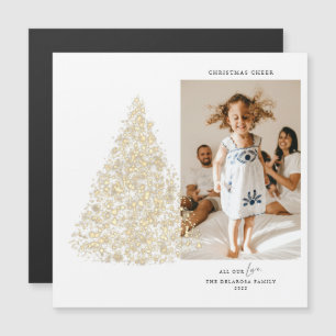 Navidades de fotografía de oro animan tarjeta magn