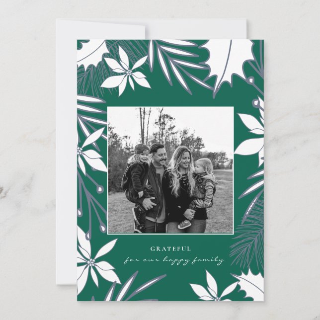 Navidades de fotografía familiares agradecidos por (Anverso)