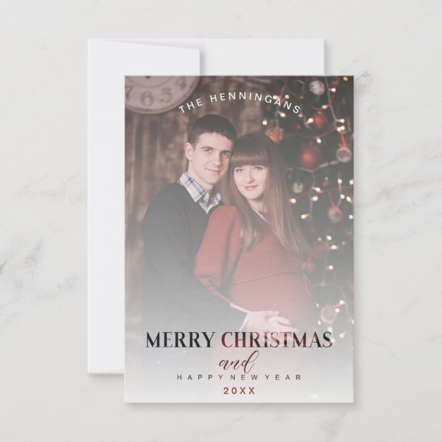 Navidades de fotografía familiares con efecto de t (Anverso)