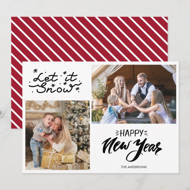 Navidades de fotografía familiares dejan que nieve (Anverso / Reverso)