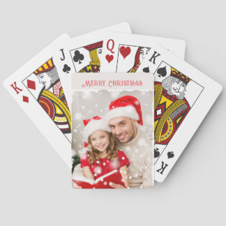 Navidades de fotografía jugando cartas