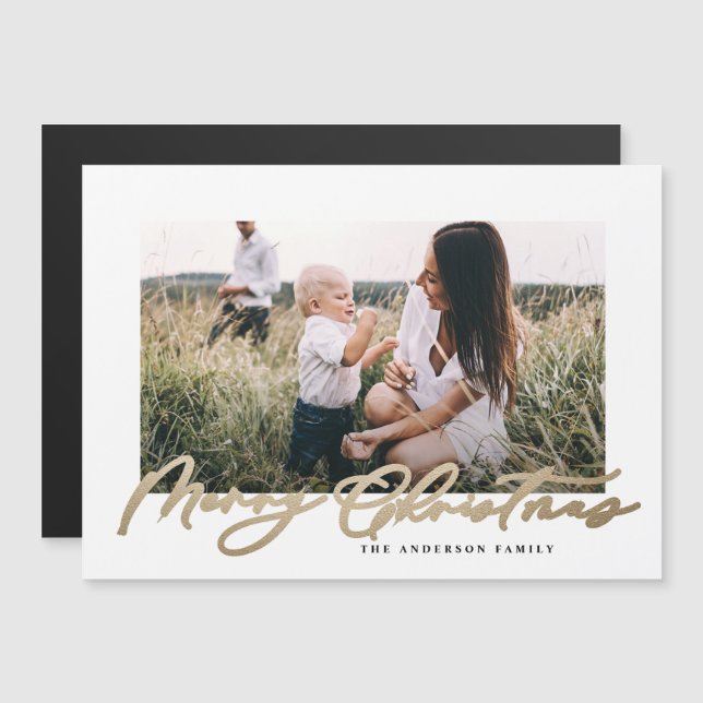 Navidades de fotografía modernos mínimos guión ele (Anverso/Reverso)