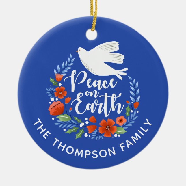 Navidades de fotografía modernos Ornamento cerámic (Frente)