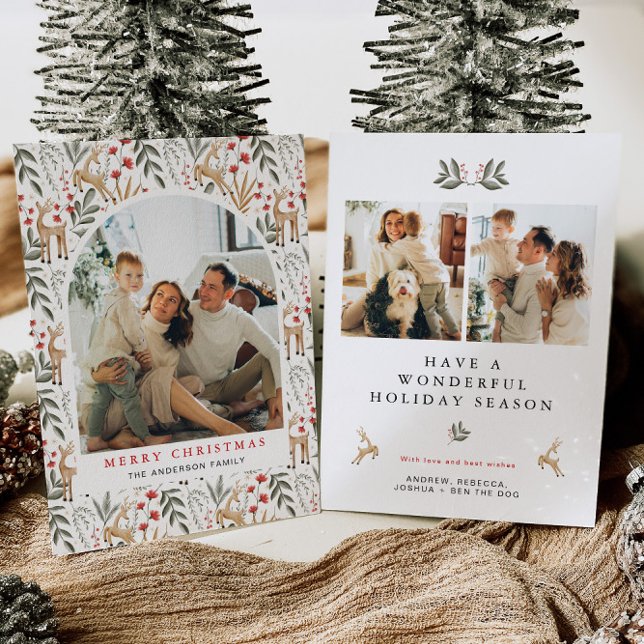 Navidades de fotografía nórdicos con tarjeta Boho  (Subido por el creador)