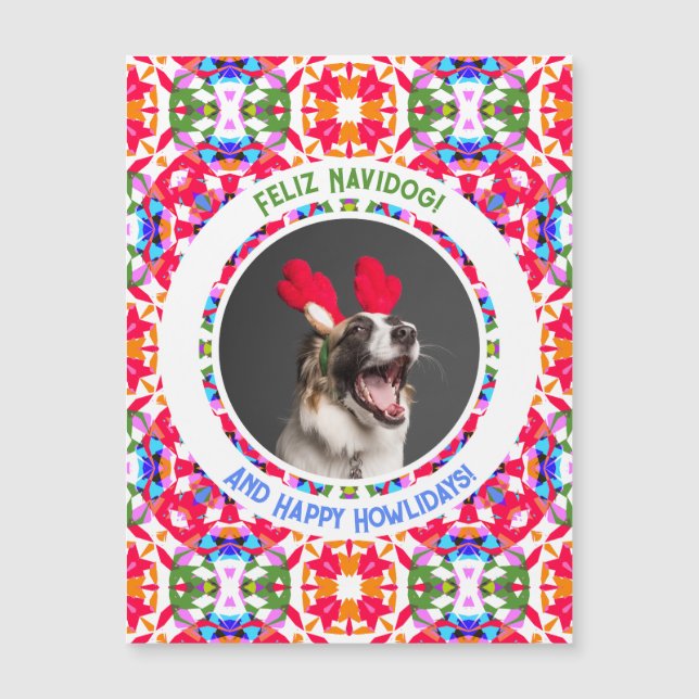 Navidades de fotografía personalizados Mamá perro  (Anverso)