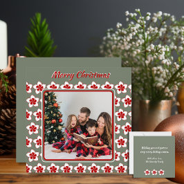 Navidades de fotografía retro Flor blanca y verde