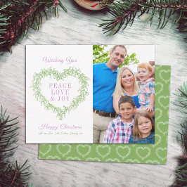 Navidades de fotos de corazón de mistletoe morado 