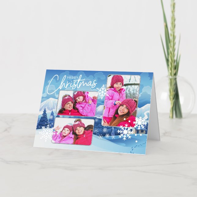 Navidades de fotos de paisajes nevados doblan Reli (Anverso)