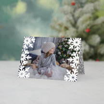 Navidades de fotos del Personalizado Icy Snowflake