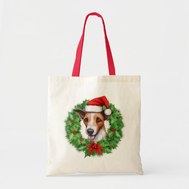 Navidades de Fox Terrier escribieron una bolsa (Frente)