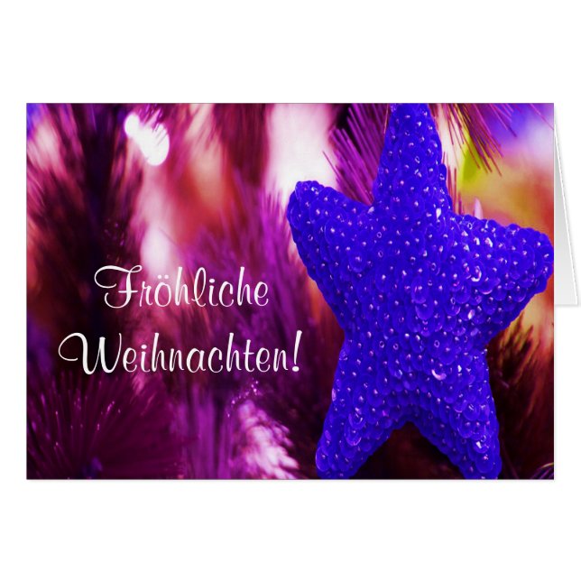 Navidades de Fröhliche Weihnachten Estrella Morada (Anverso (Horizontal))