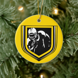 Navidades de fútbol ornamento negro y oro