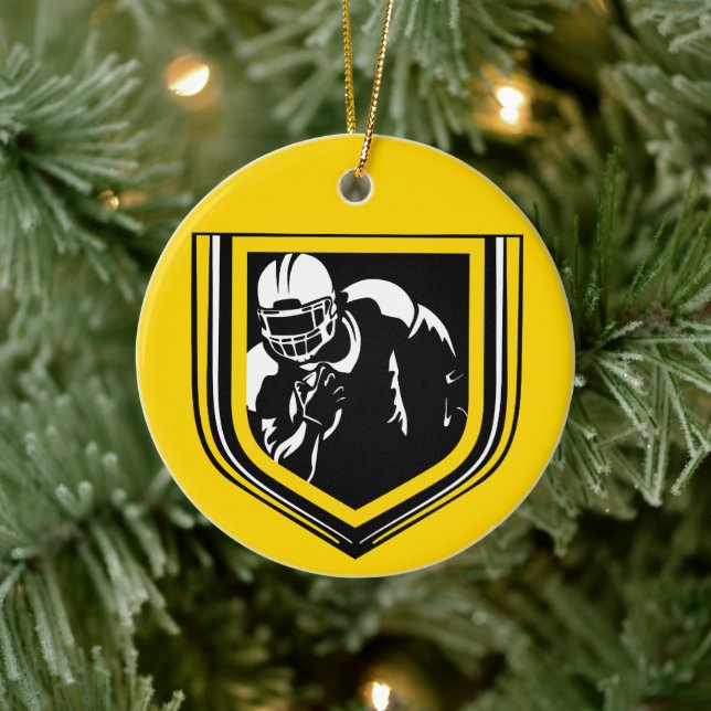Navidades de fútbol ornamento negro y oro (Árbol)