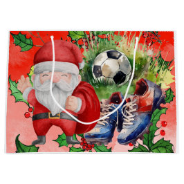 Navidades de fútbol tema Bolsa de regalo grande