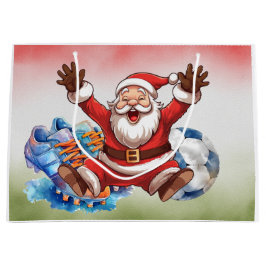 Navidades de fútbol tema Bolsa de regalo grande