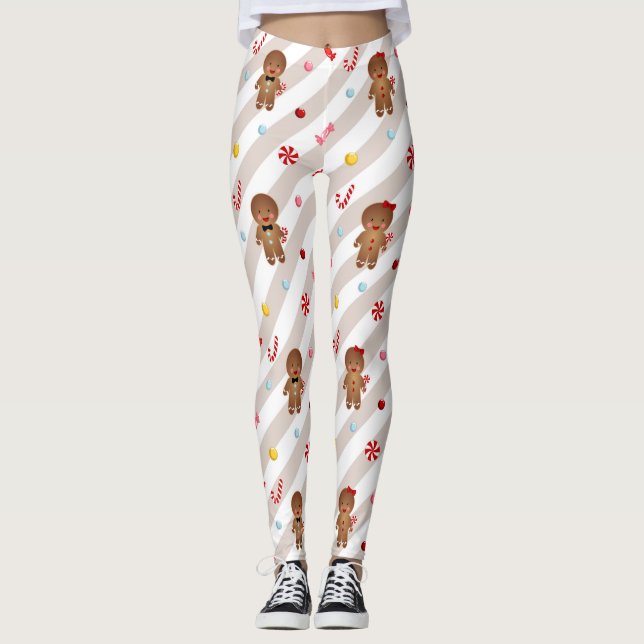 Navidades de galletas de pan de jengibre Leggings (Anverso)