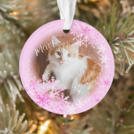 Navidades de gato mascota Ornamento rosa