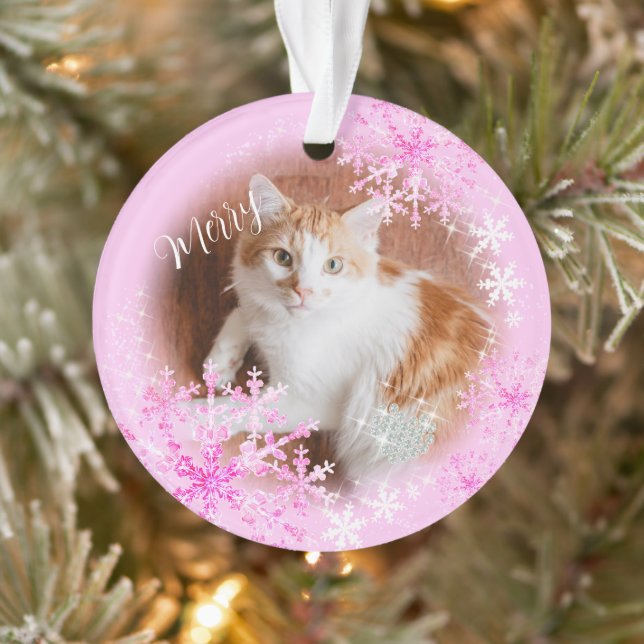 Navidades de gato mascota Ornamento rosa (Árbol)