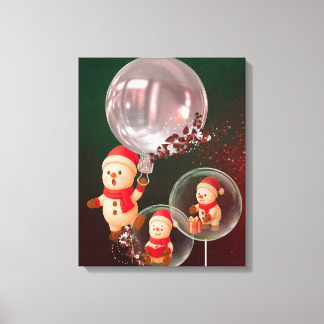Navidades de globos de nieve arte en pared de lien