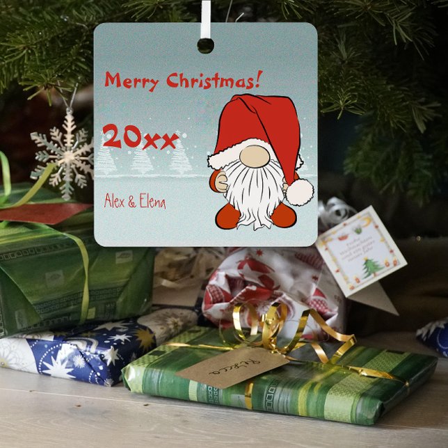 Navidades de Gnome foto de nieve Ornamento Metaliz (Subido por el creador)