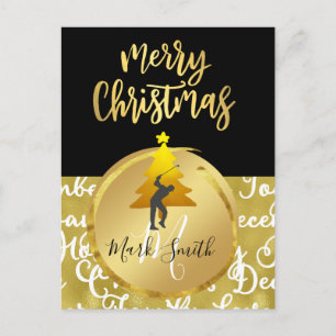 Navidades de golf Tarjeta Negra y Oro