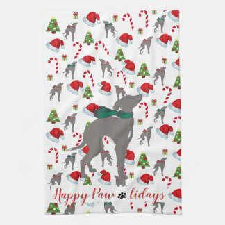 Navidades de Greyhound italianos toalla de cocina