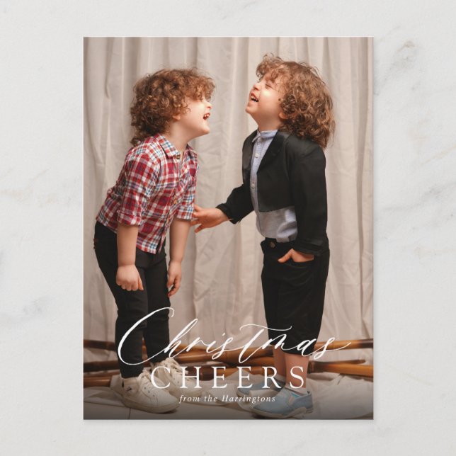 Navidades de guiones mínimos saludan la tarjeta po (Anverso)