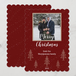 navidades de guiones rojos foto Tarjeta plana