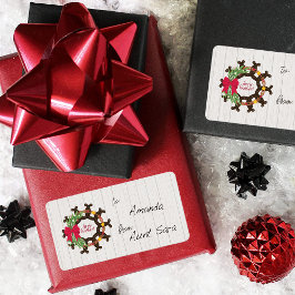 Navidades de herradura con etiqueta de regalo