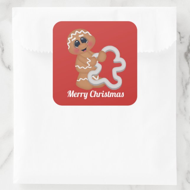 Navidades de hornear jingerbread agregar pegatina  (Bolso)