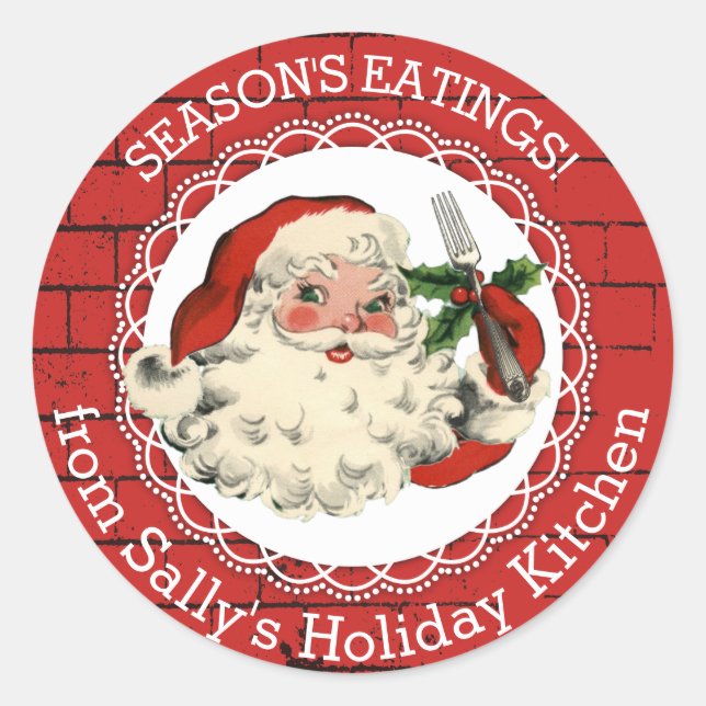 Navidades de horquilla de la cocina del pegatina (Anverso)