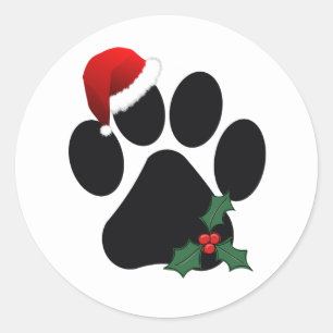 Navidades de impresión de Santa Paw Pegatinas clás