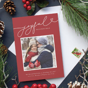 Navidades de inicio alegres Invitación de embarazo