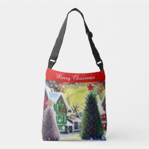 Navidades de invierno Aldea Escena Bolsa de cuerpo
