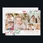Navidades de invierno Berries Greenery multifoto<br><div class="desc">Tarjeta de vacaciones festiva y paintero con nuestra exclusiva acuarela botánica de invierno y bayas para enmarcar y resaltar su foto. Este collage multifoto destaca 6 de sus fotos. Todo el texto es completamente personalizable.</div>