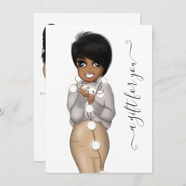 Navidades de invierno muñeca planificadora afroame (Anverso / Reverso)