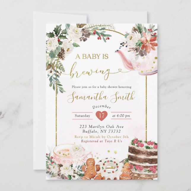 Navidades de invierno: Tea Baby prepara invitación (Anverso)